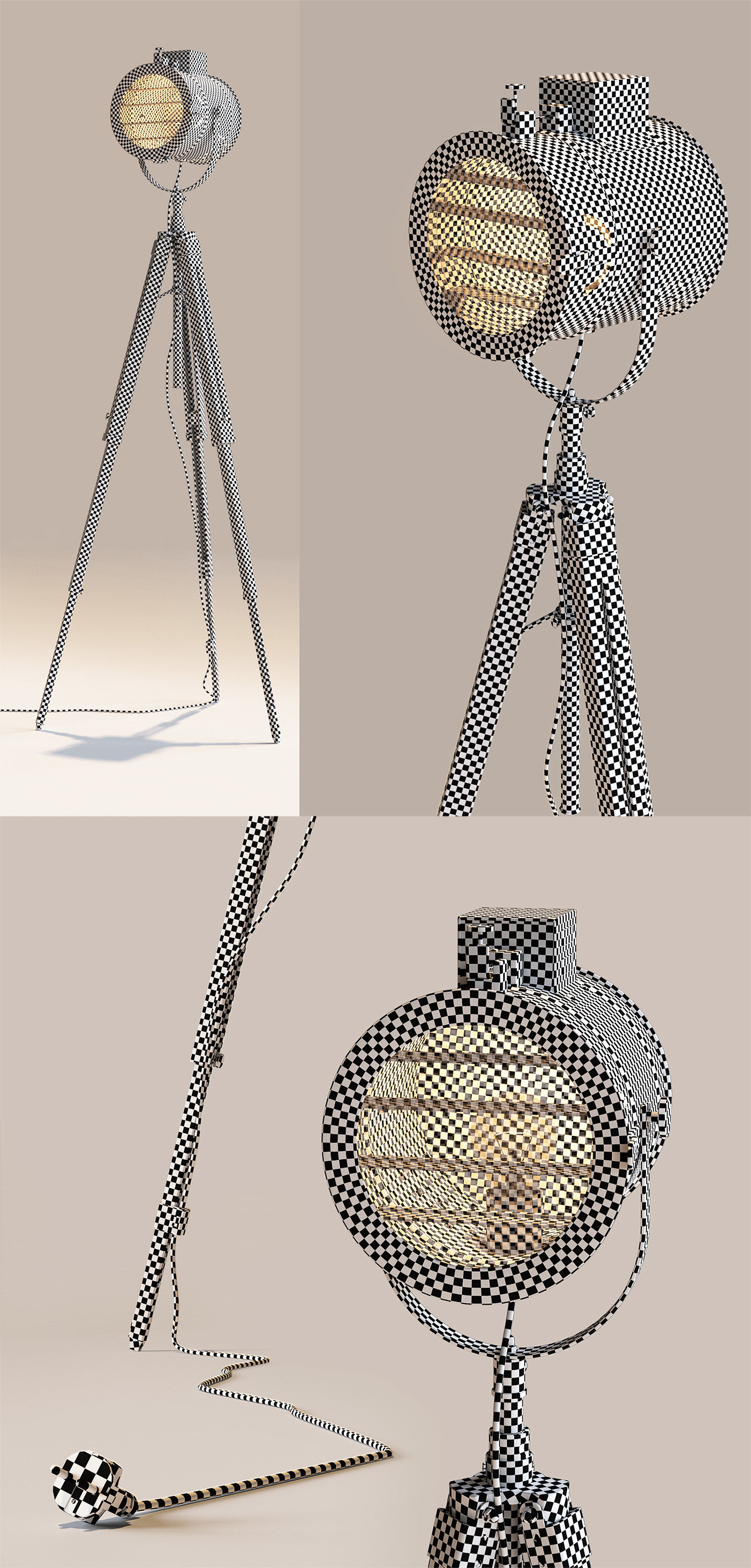 Thor Vintage Stage Searchlight 3D model_4