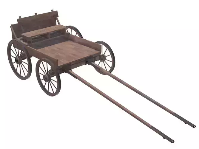 wooden cart with bench