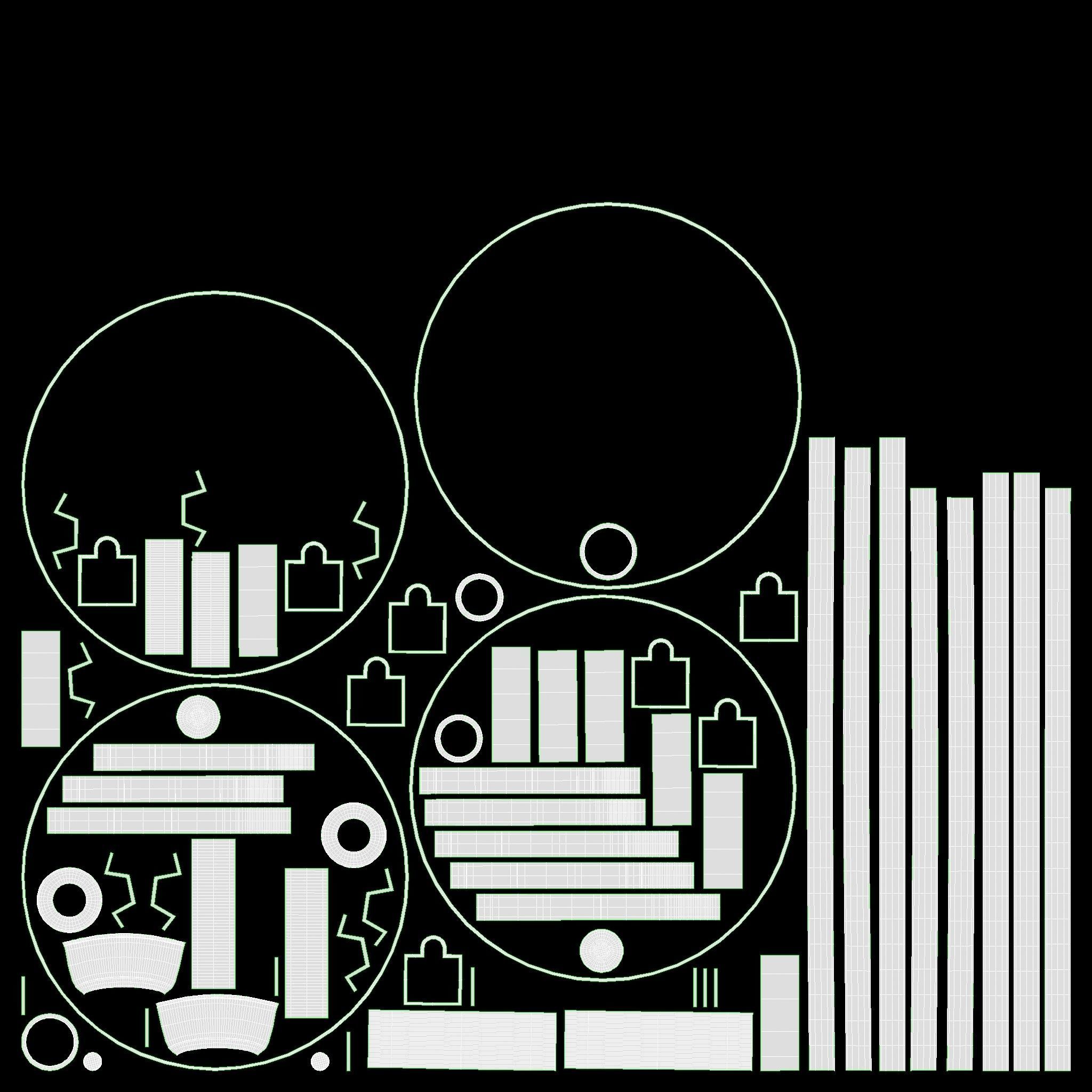 wooden cart 3 broken 3D model_13