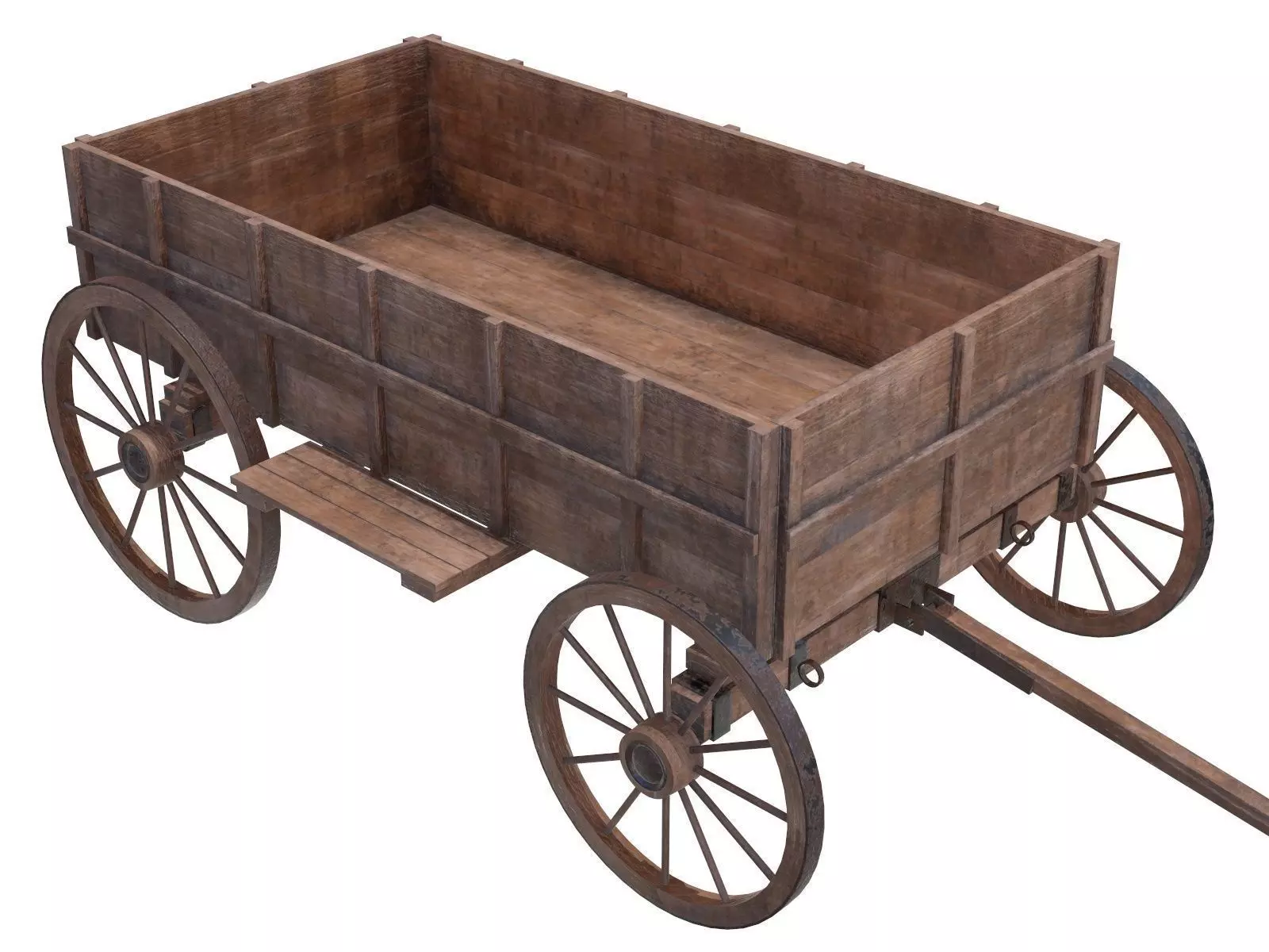 wooden cart 3D model