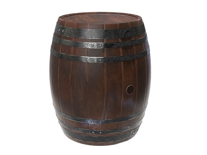 wooden barrel 3D model