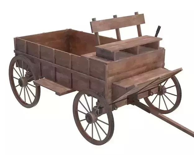 wagon wooden 3D model