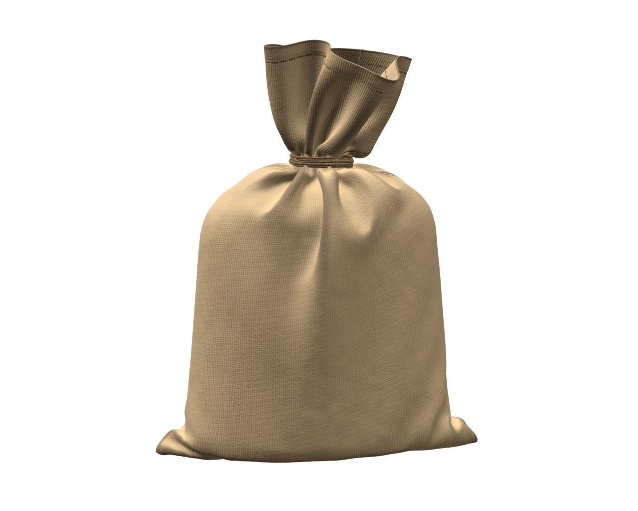 canvas money bag 3D model_2