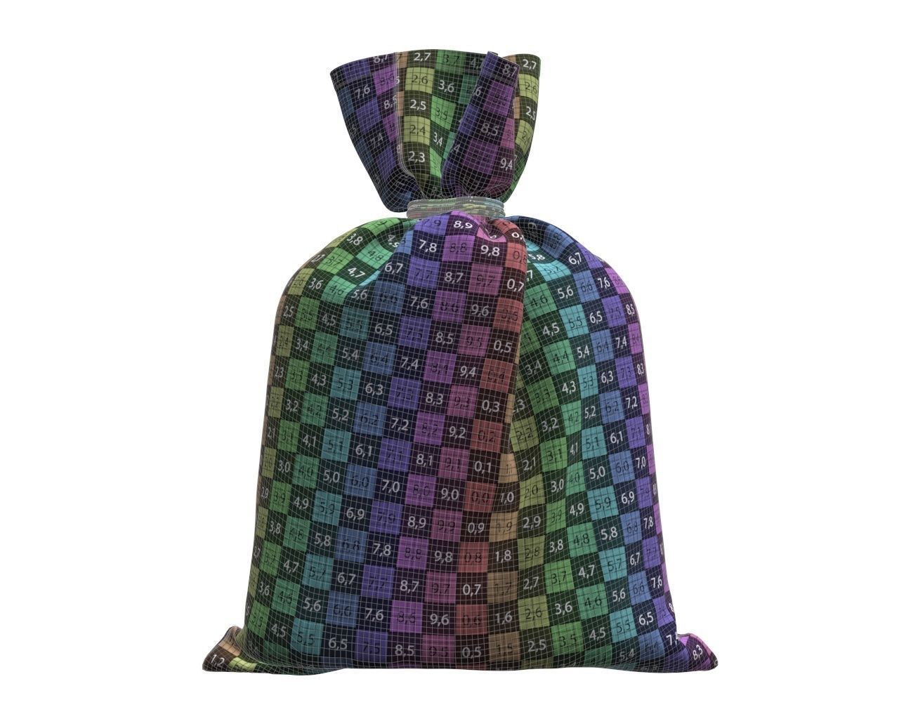 canvas money bag 3D model_11