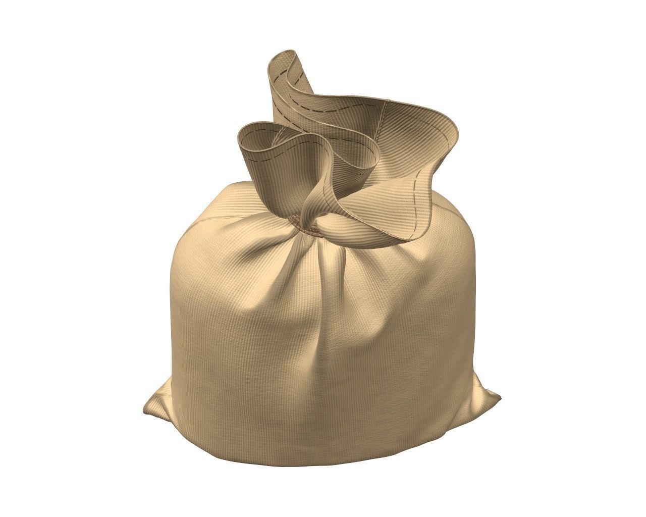 canvas money bag 3D model_6