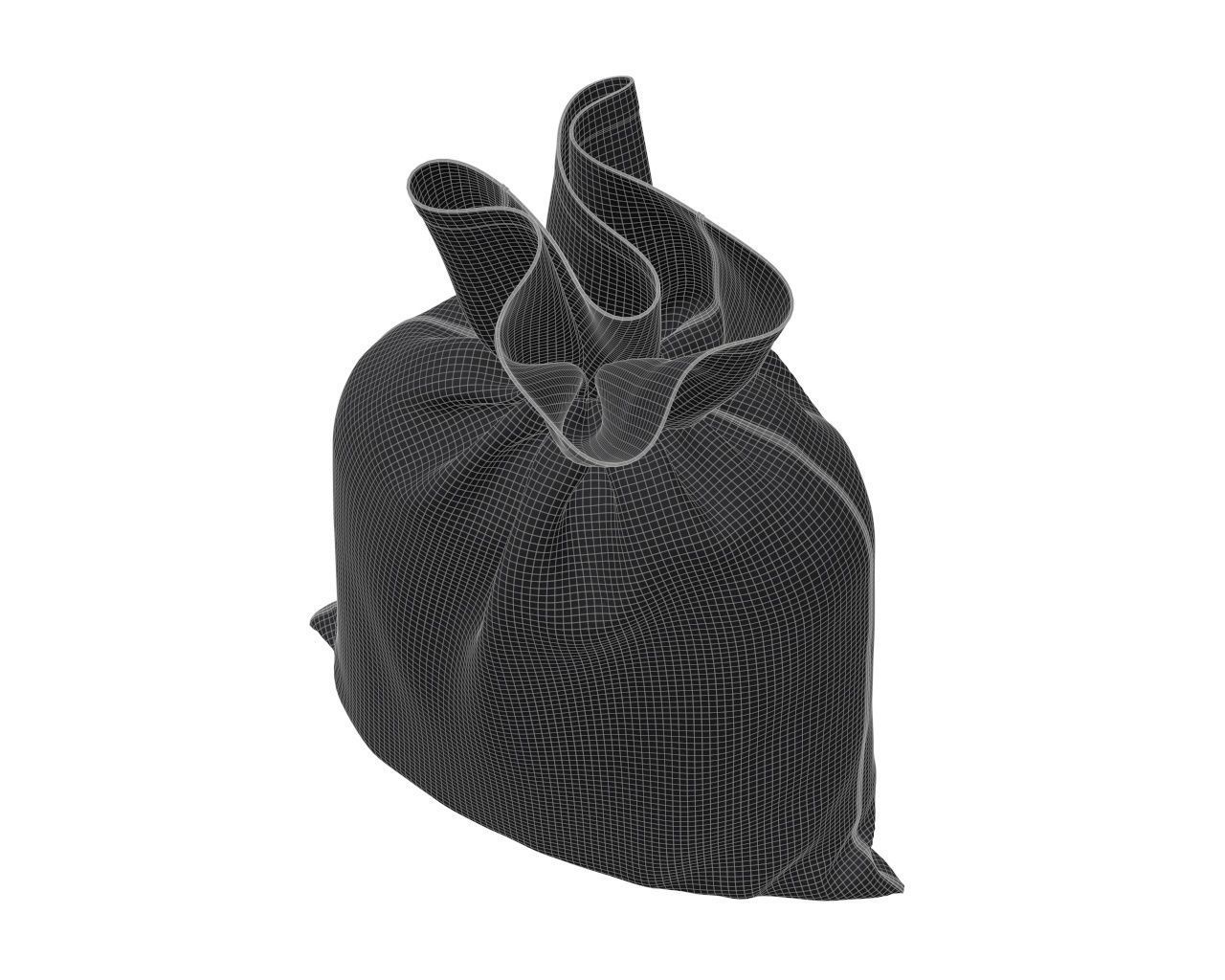 canvas money bag 3D model_9