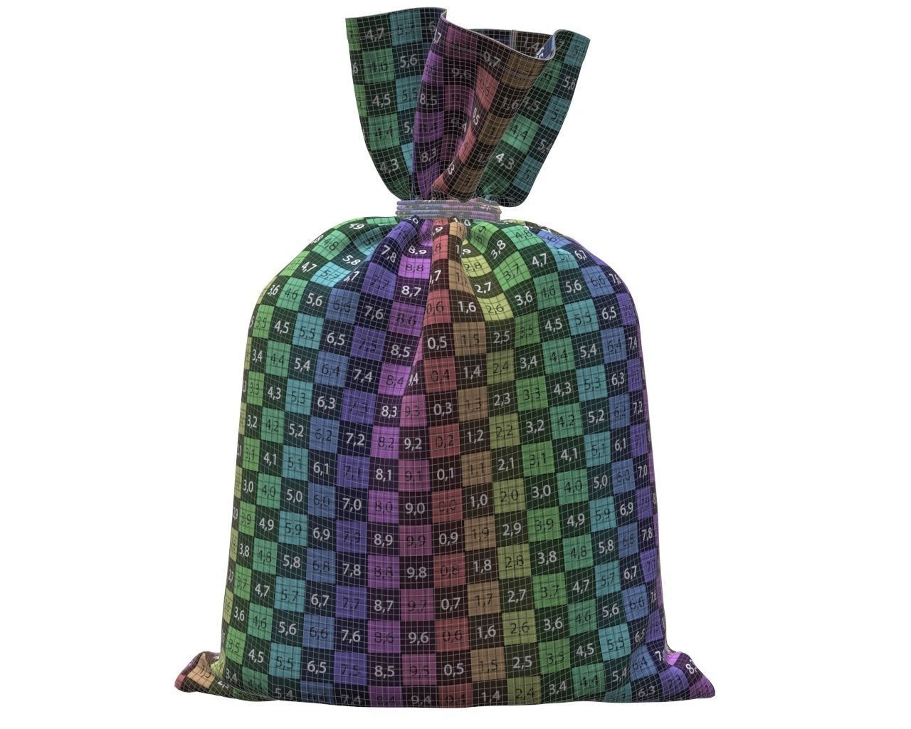 canvas money bag 3D model_12