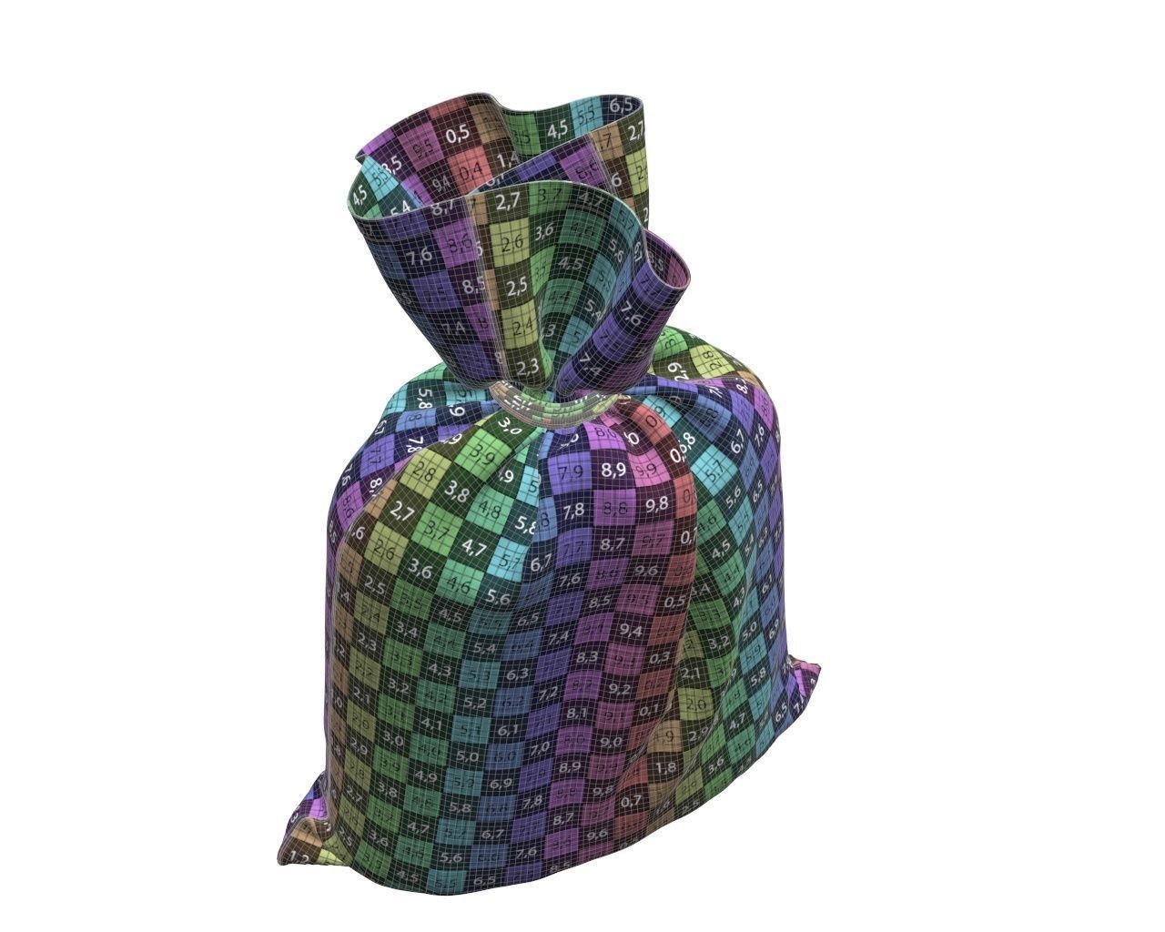 canvas money bag 3D model_13
