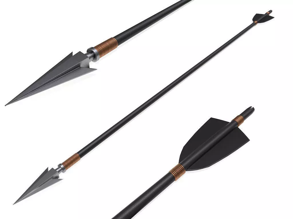 plastic arrow with metal end 3D model_0