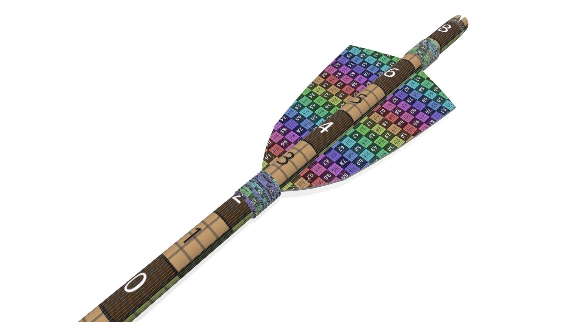 plastic arrow with metal end 3D model_6