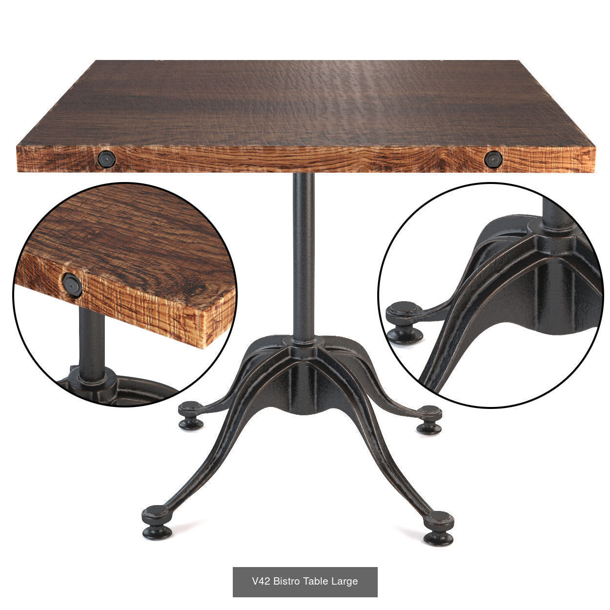 Square bistro tables 3D Model Collection_1