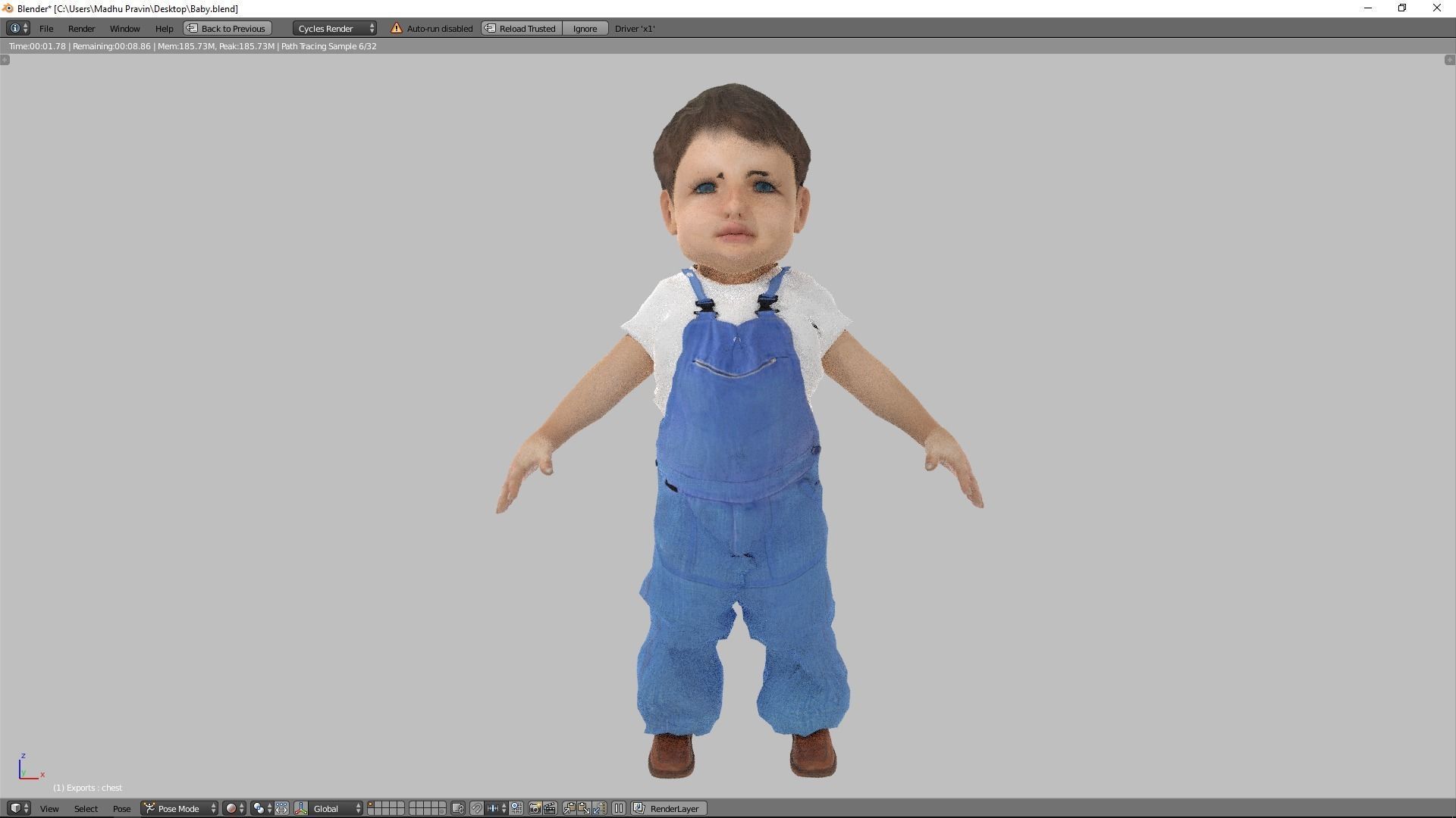 Baby Model Rigged 3D model_4