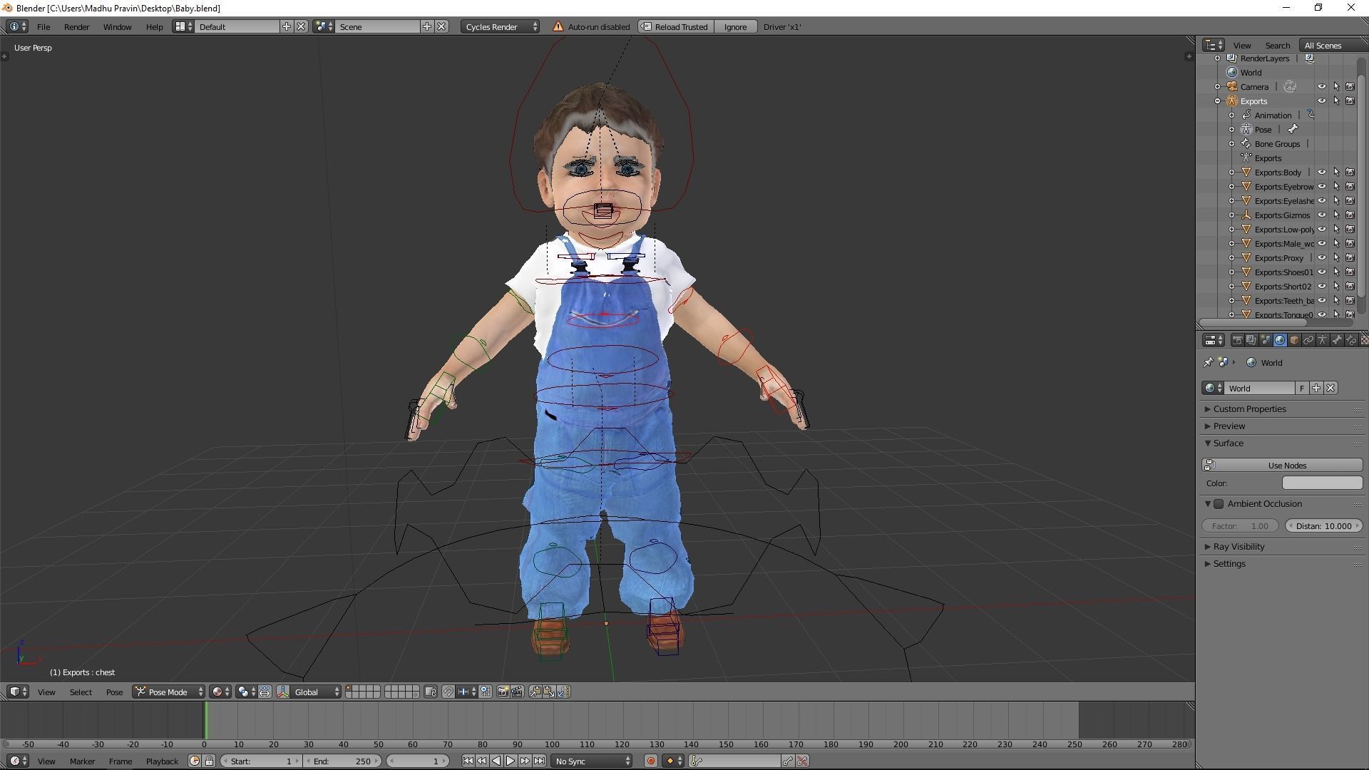 Baby Model Rigged 3D model_5
