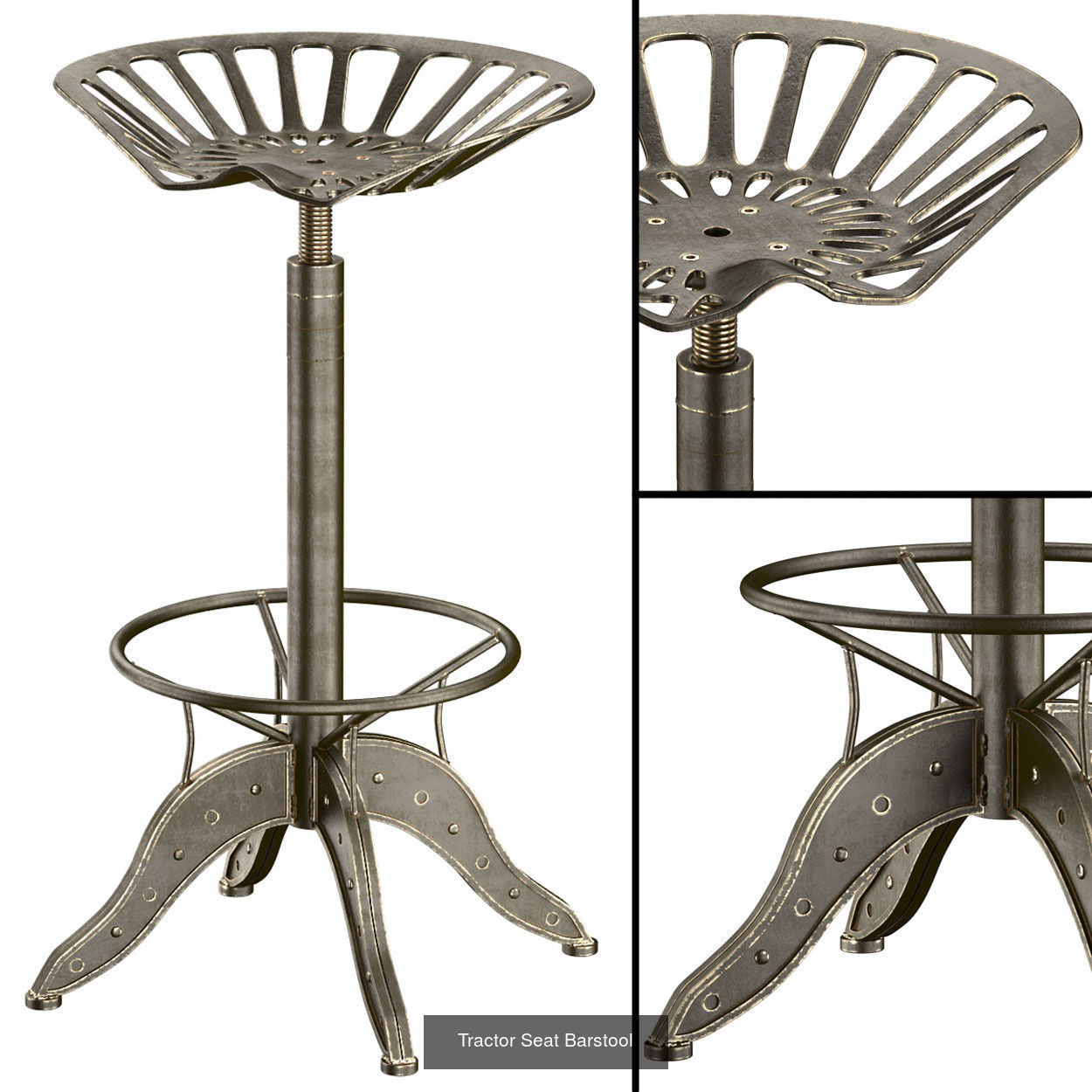 Bar stools in industrial style 3D Model Collection_14