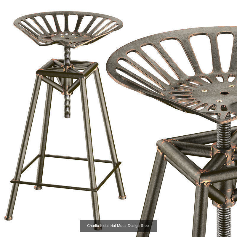 Bar stools in industrial style 3D Model Collection_21