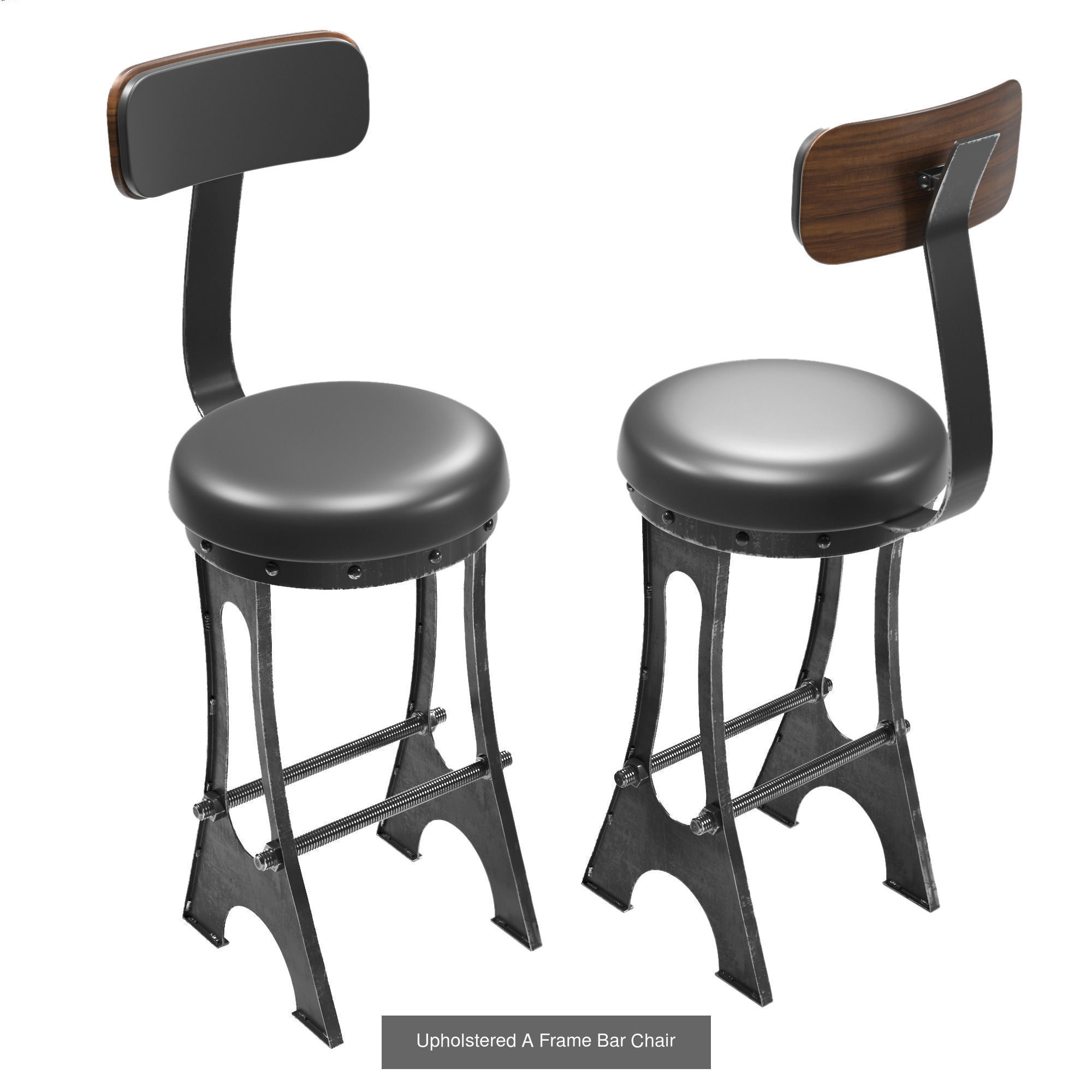 Bar stools in industrial style 3D Model Collection_6