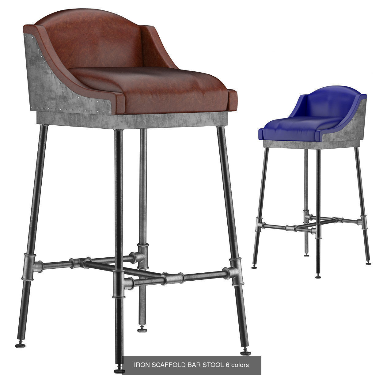 Bar stools in industrial style 3D Model Collection_13