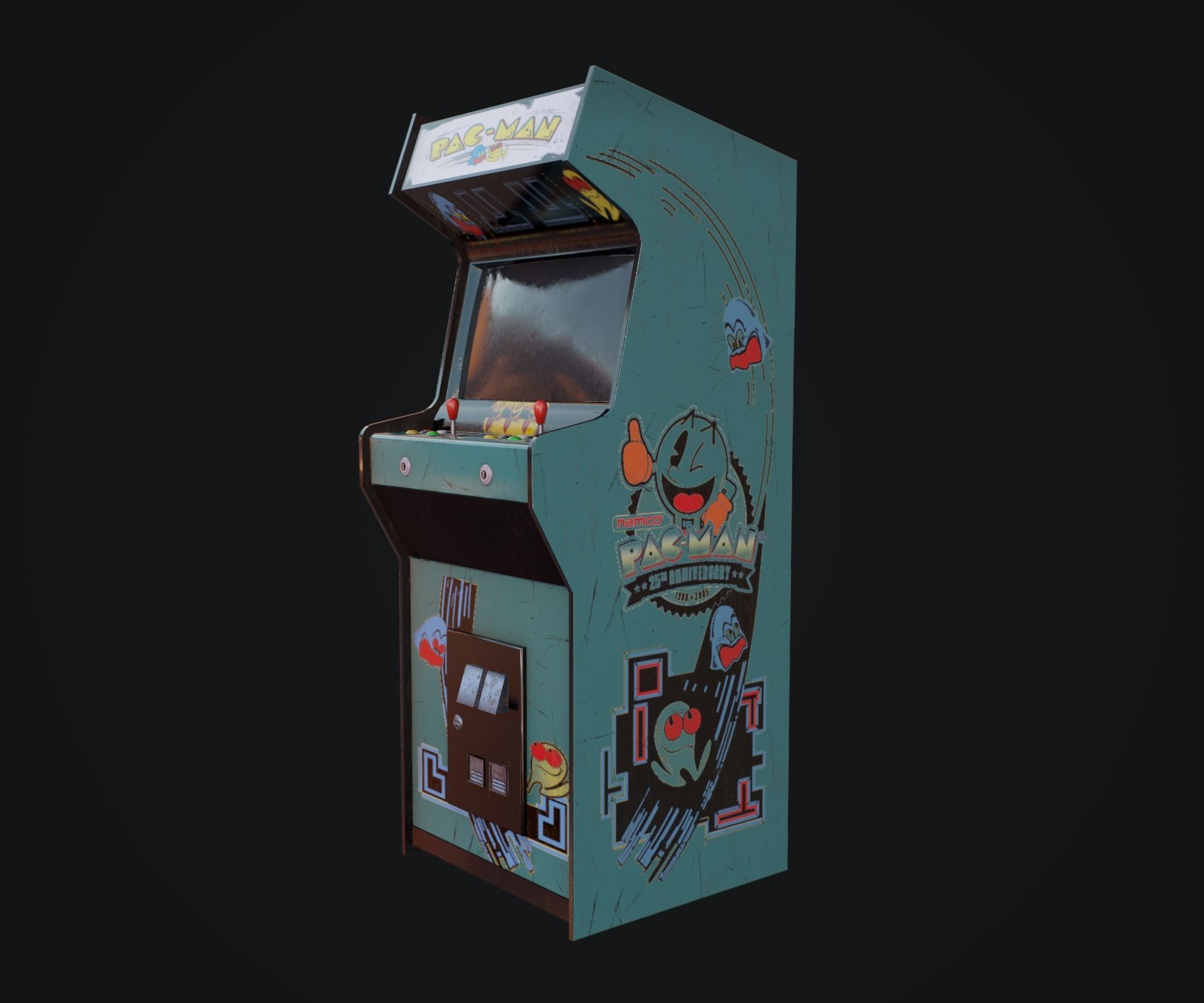 Arcade Machine Low Poly Low-poly 3D model_4
