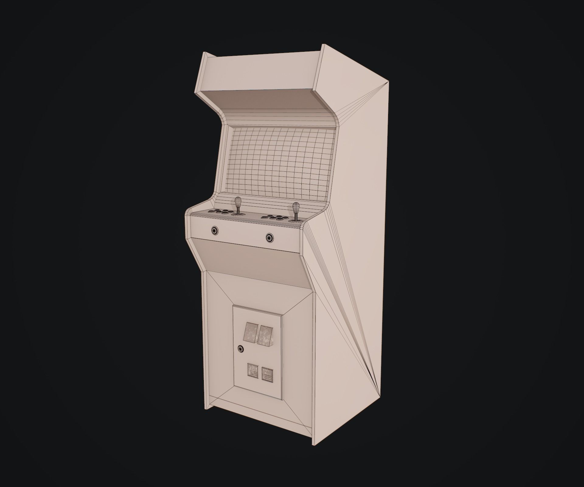 Arcade Machine Low Poly Low-poly 3D model_11