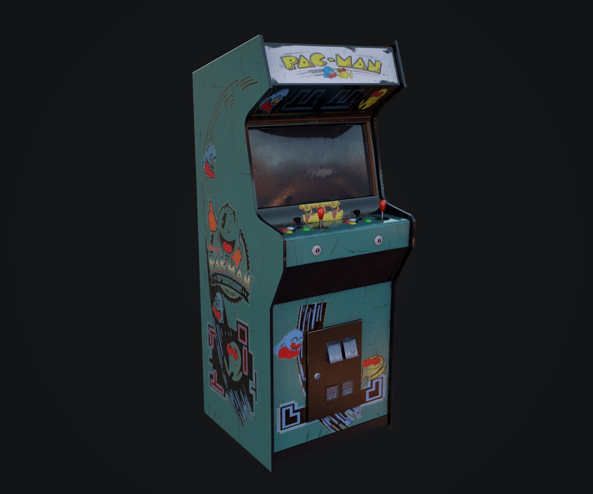 Arcade Machine Low Poly Low-poly 3D model_2