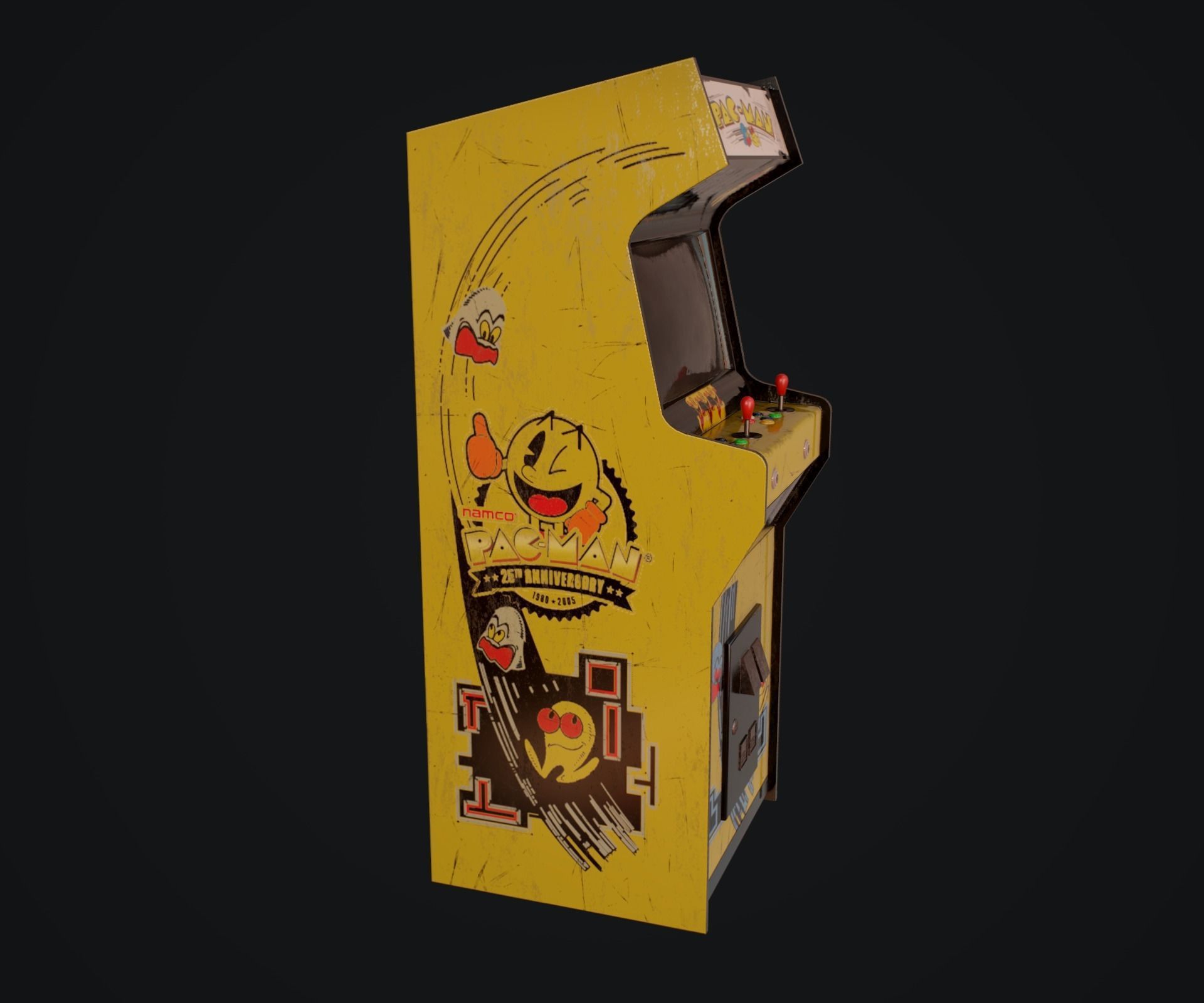 Arcade Machine Low Poly Low-poly 3D model_7
