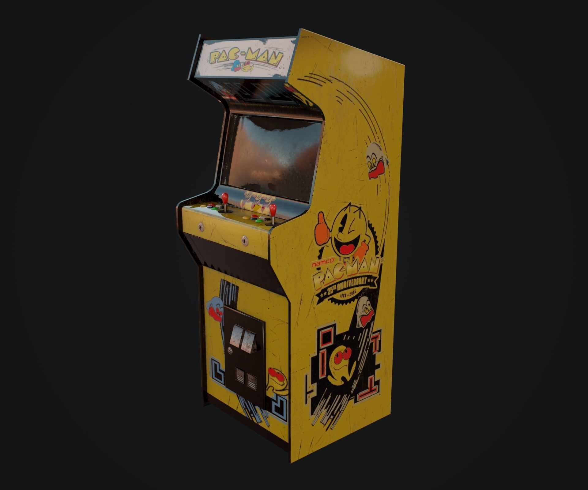 Arcade Machine Low Poly Low-poly 3D model_3