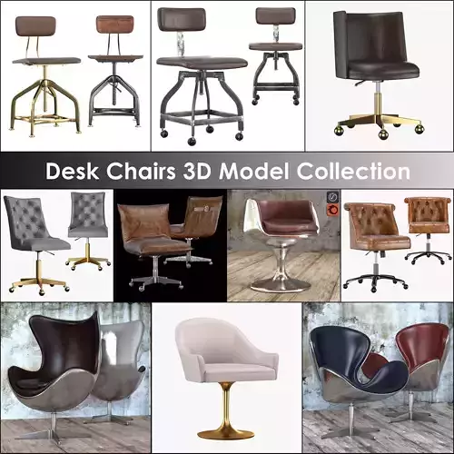 Desk Chairs 3D Model Collection