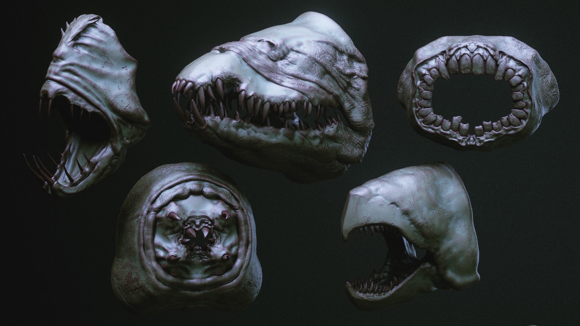 JAWS - 33 Monster Mouths and Skulls with IMM Brush and OBJs 3D model_29