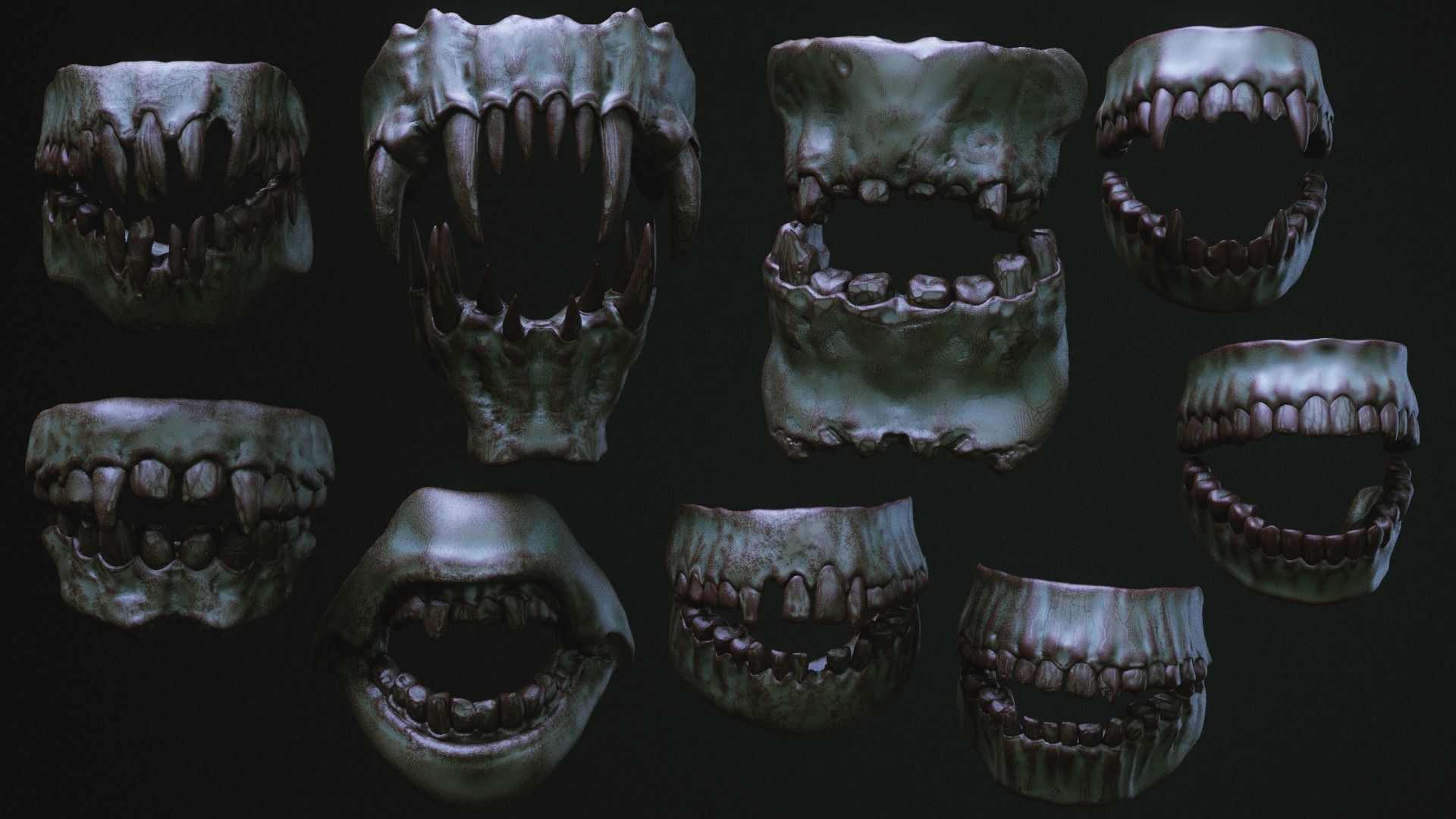 JAWS - 33 Monster Mouths and Skulls with IMM Brush and OBJs 3D model_32