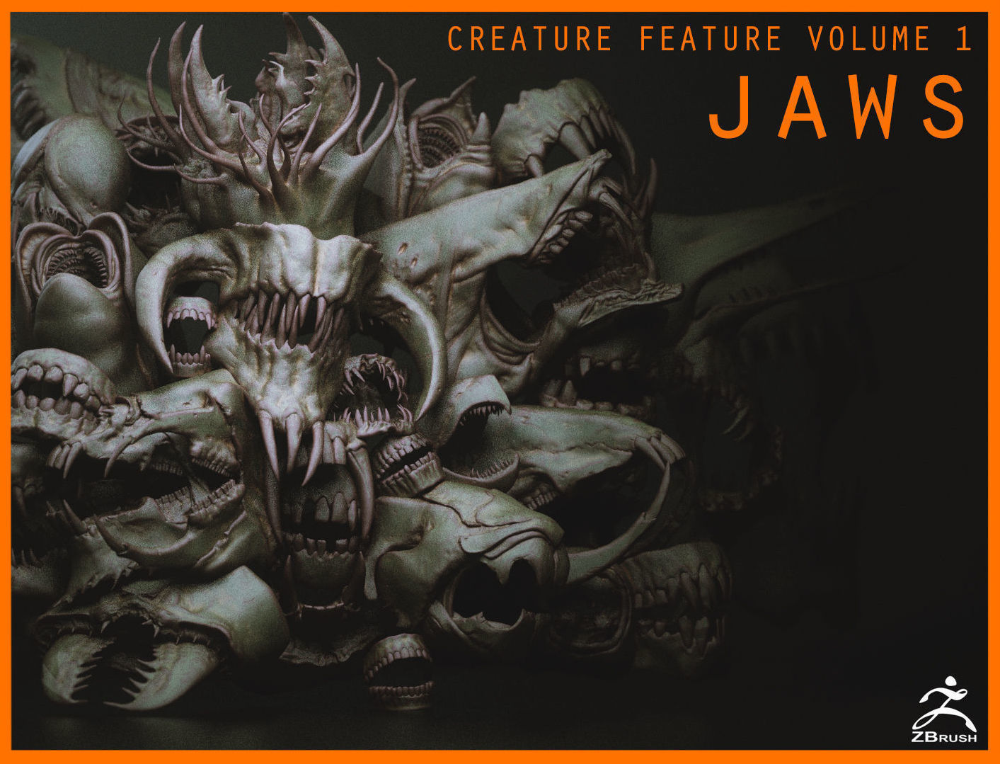 JAWS - 33 Monster Mouths and Skulls with IMM Brush and OBJs 3D model_0
