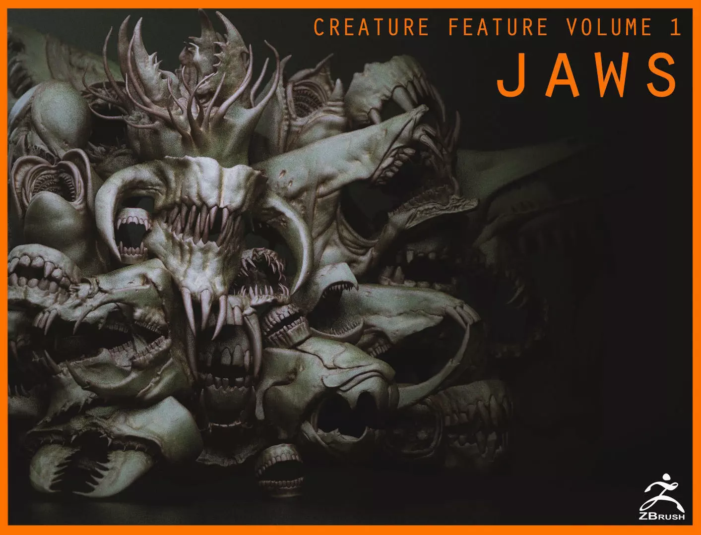 JAWS - 33 Monster Mouths and Skulls with IMM Brush and OBJs 3D model_0