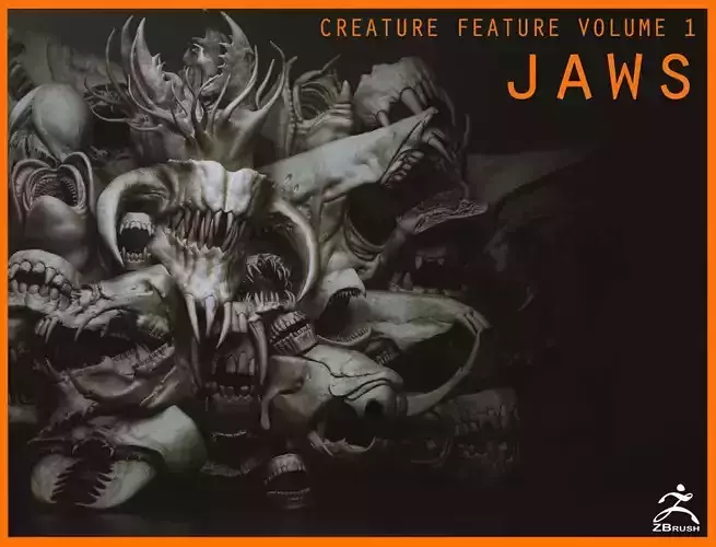 JAWS - 33 Monster Mouths and Skulls with IMM Brush and OBJs 3D model