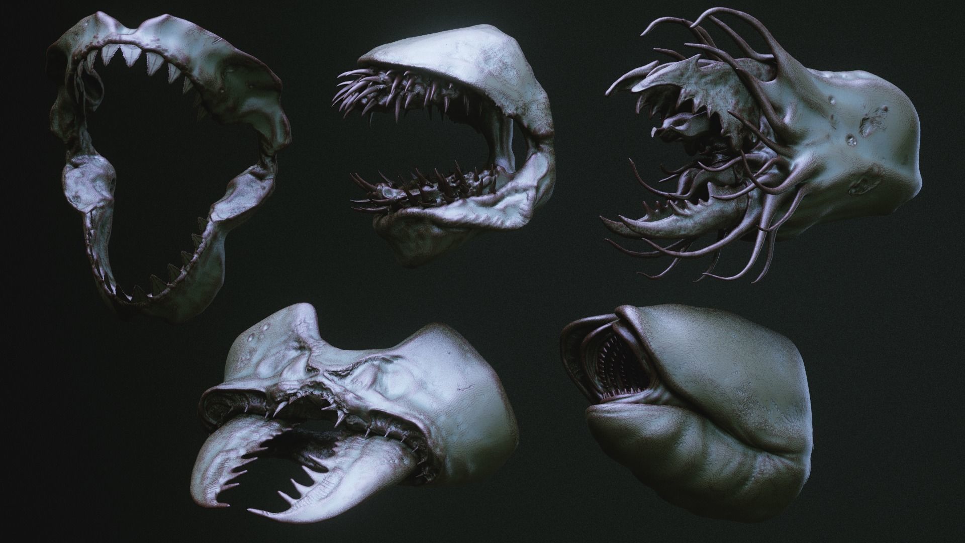 JAWS - 33 Monster Mouths and Skulls with IMM Brush and OBJs 3D model_30