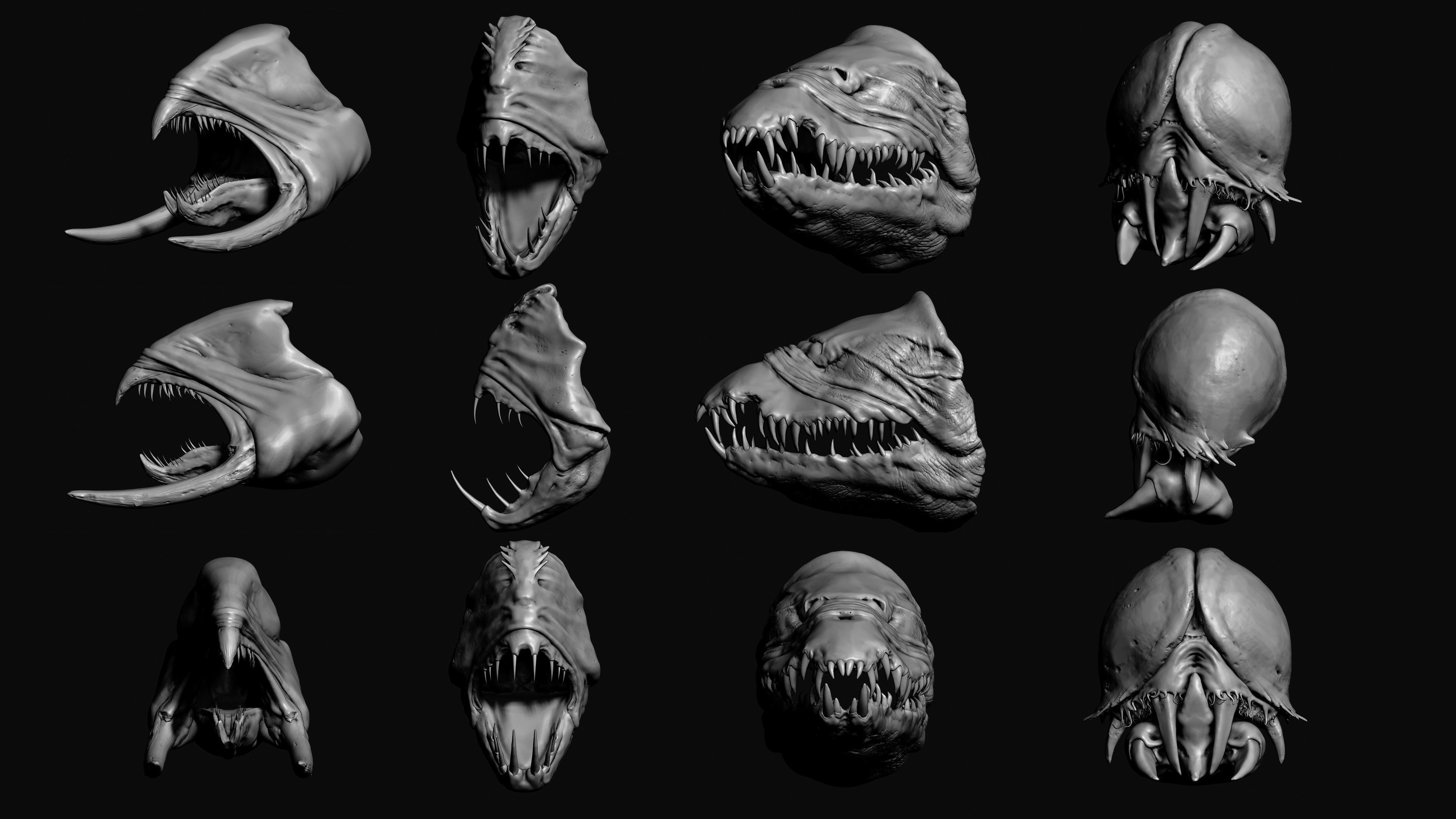 JAWS - 33 Monster Mouths and Skulls with IMM Brush and OBJs 3D model_21