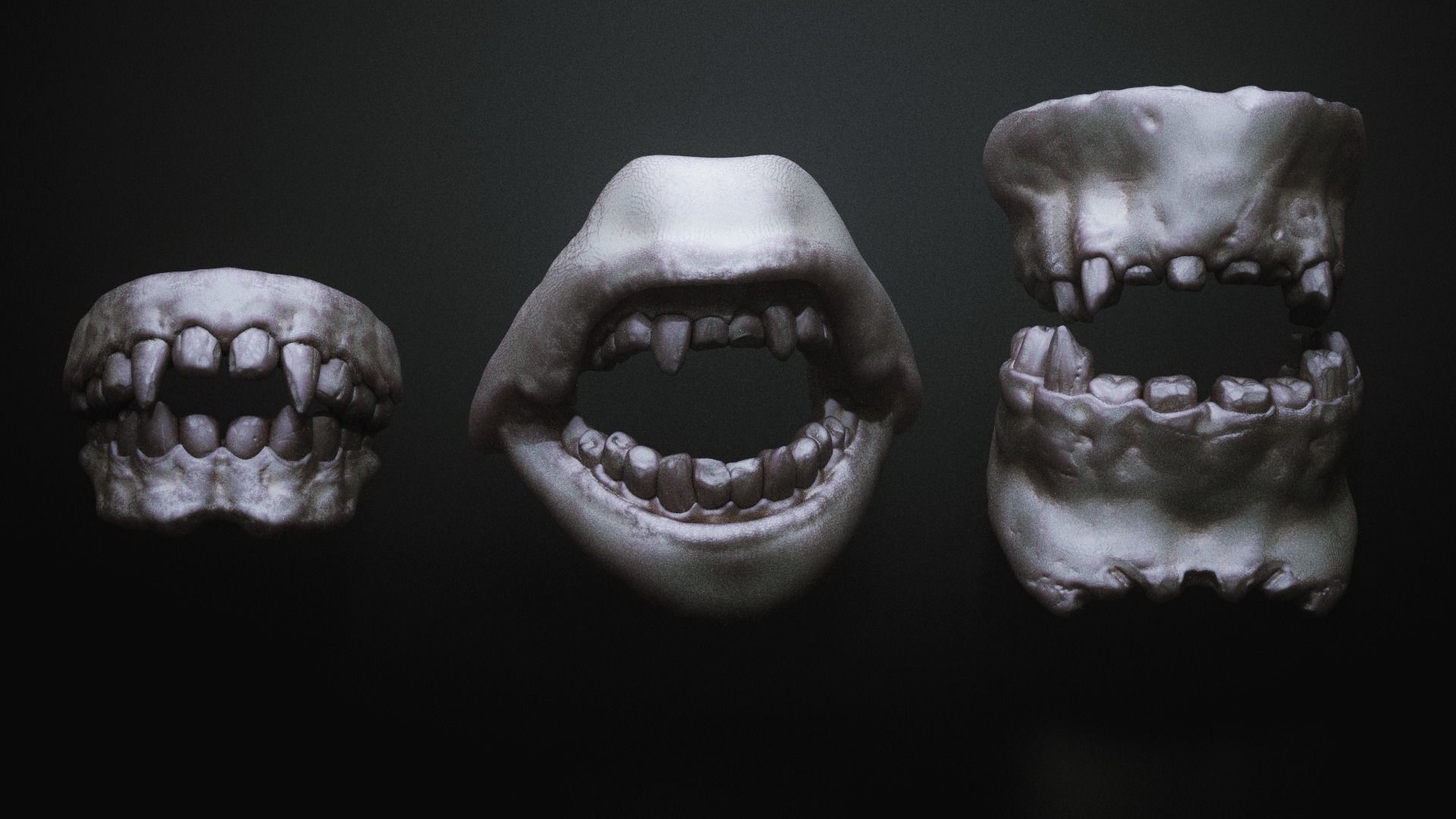 JAWS - 33 Monster Mouths and Skulls with IMM Brush and OBJs 3D model_18