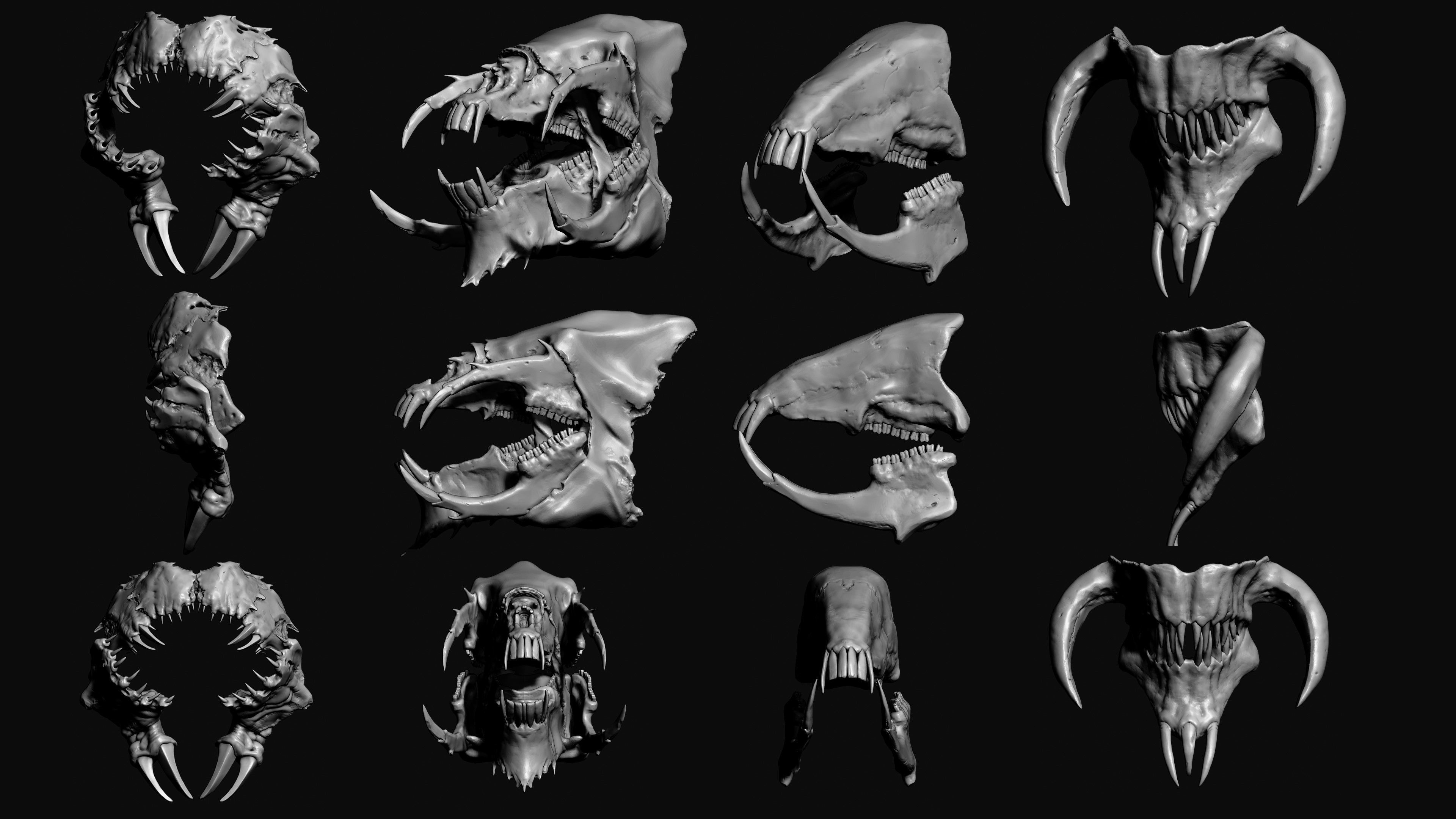 JAWS - 33 Monster Mouths and Skulls with IMM Brush and OBJs 3D model_22