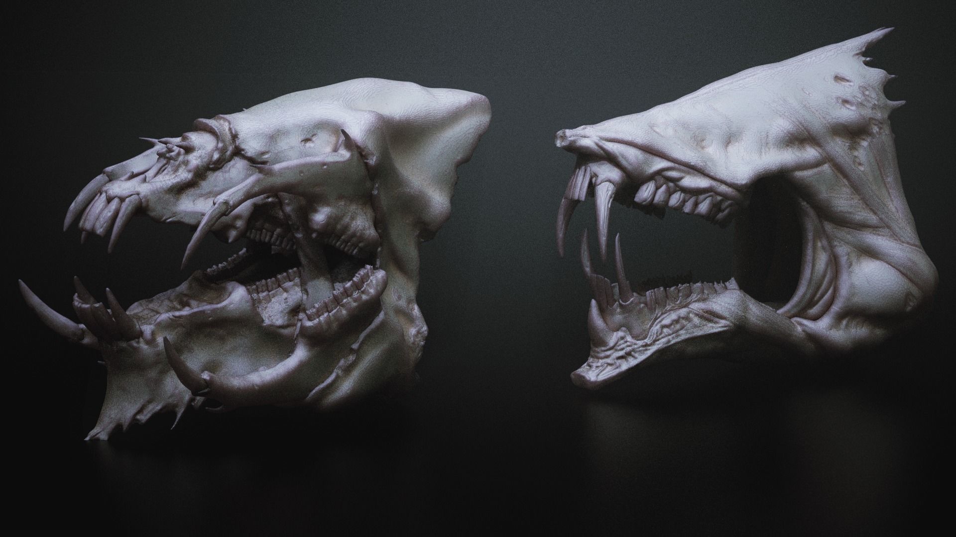 JAWS - 33 Monster Mouths and Skulls with IMM Brush and OBJs 3D model_5