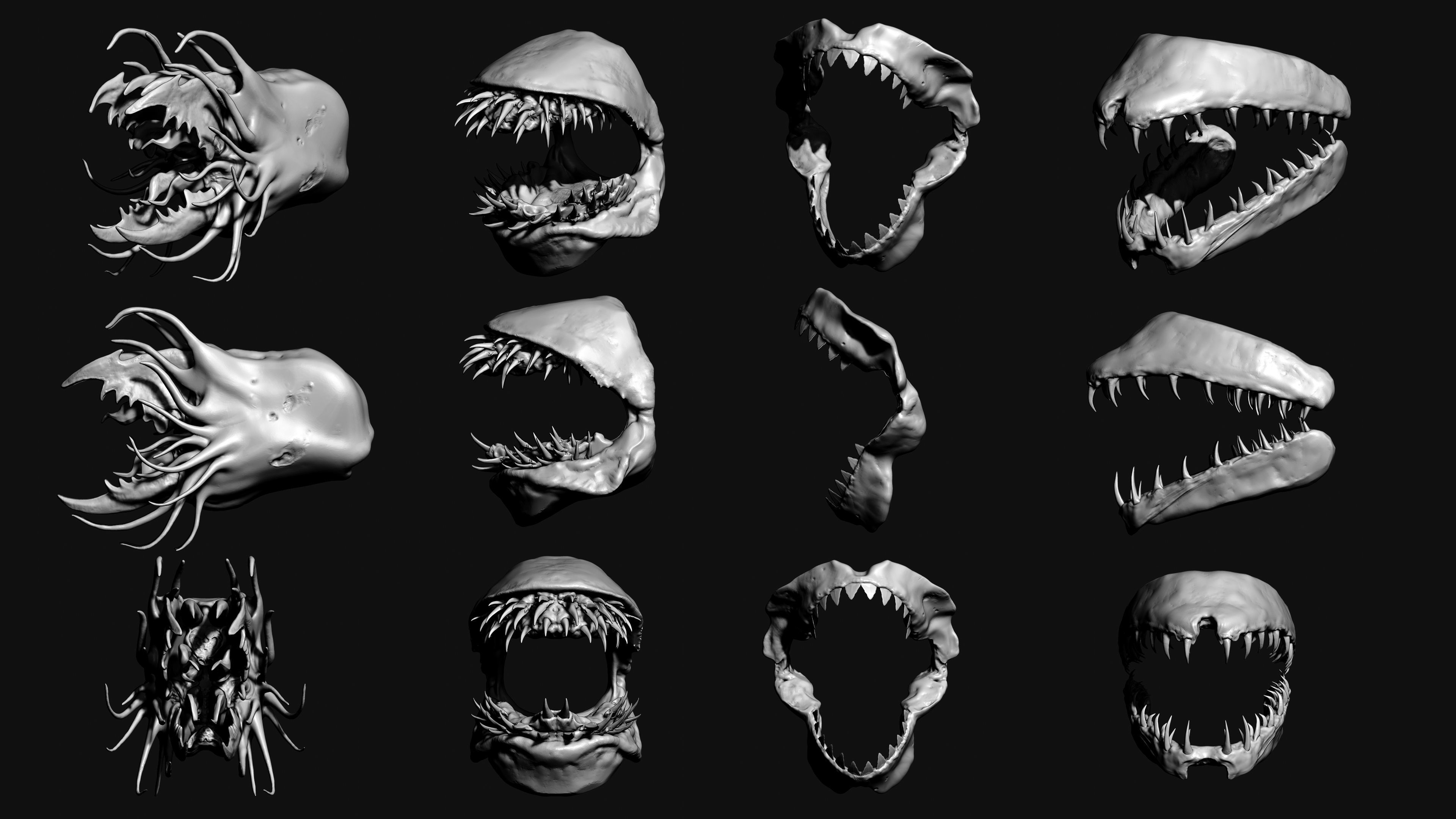 JAWS - 33 Monster Mouths and Skulls with IMM Brush and OBJs 3D model_24