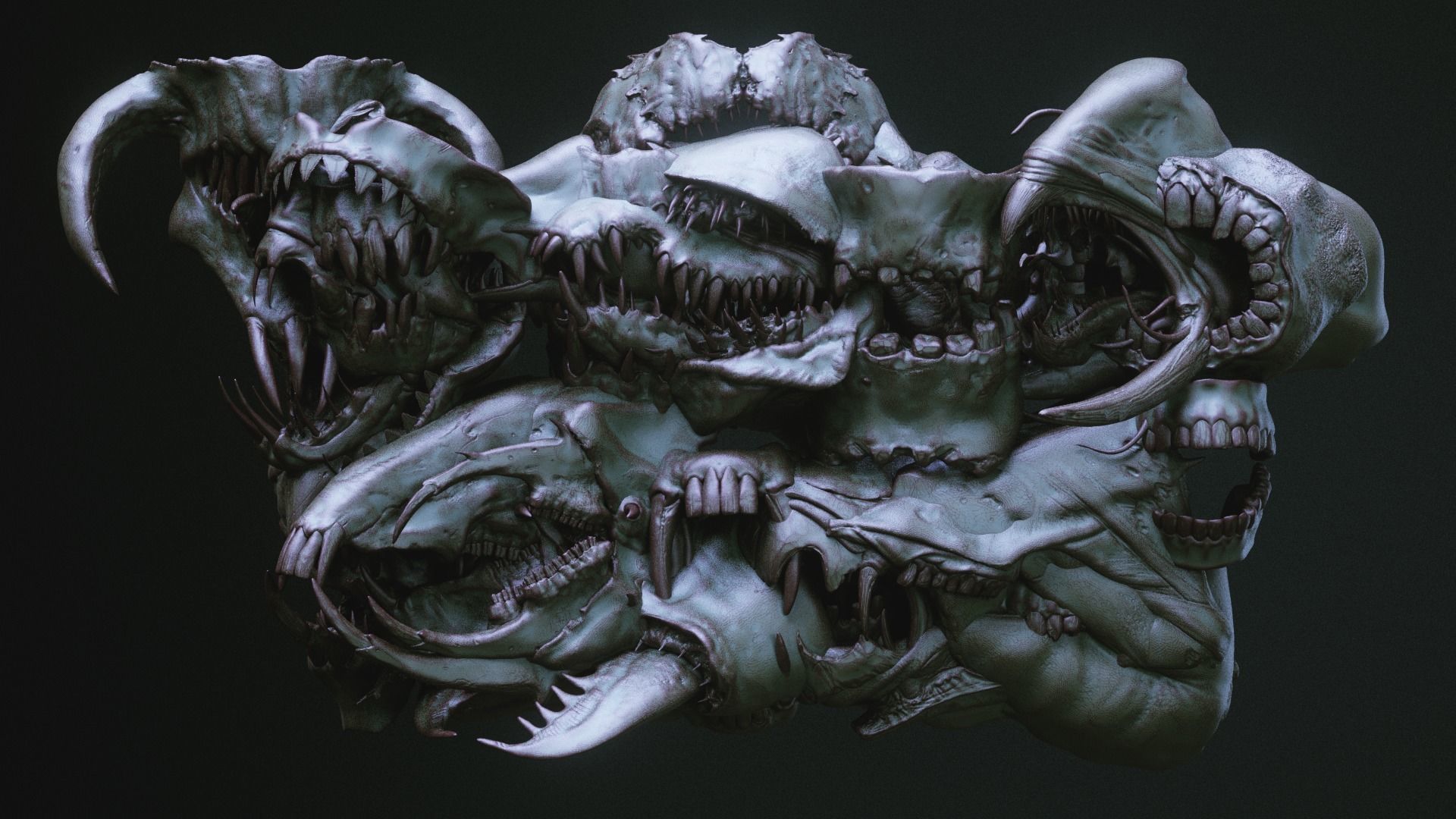 JAWS - 33 Monster Mouths and Skulls with IMM Brush and OBJs 3D model_34