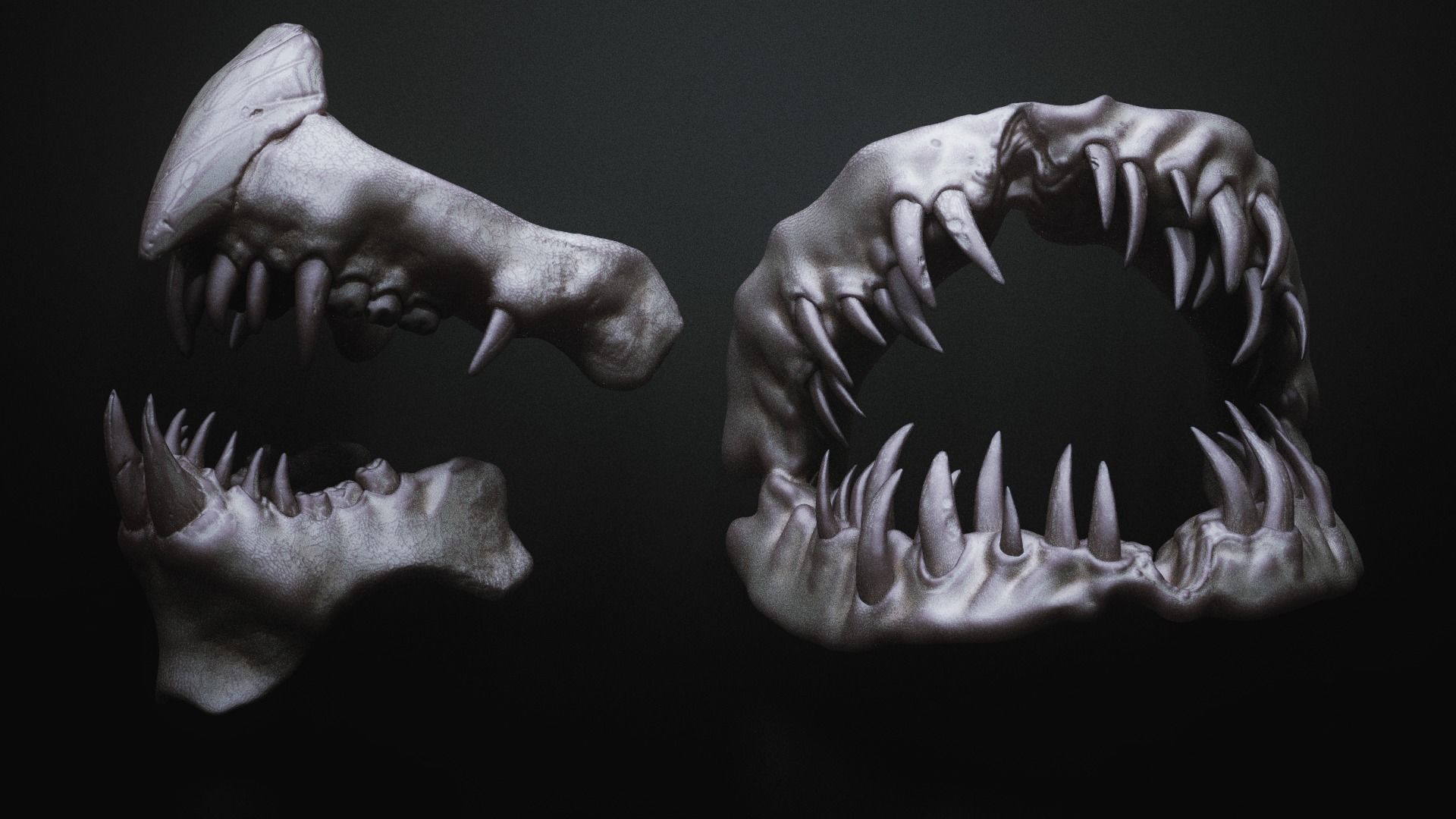 JAWS - 33 Monster Mouths and Skulls with IMM Brush and OBJs 3D model_16