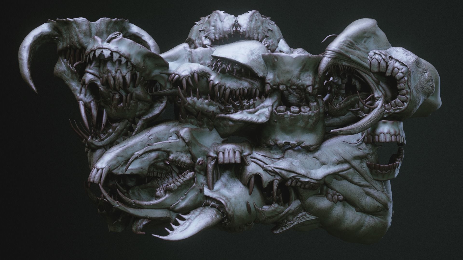 JAWS - 33 Monster Mouths and Skulls with IMM Brush and OBJs 3D model_33