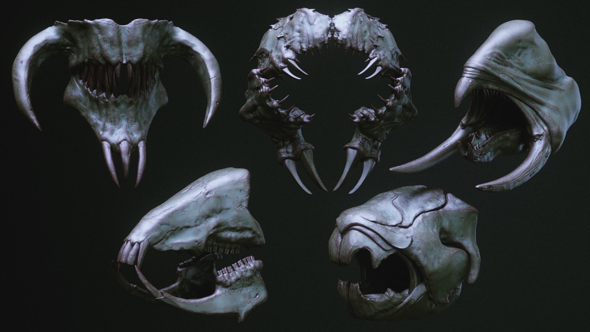 JAWS - 33 Monster Mouths and Skulls with IMM Brush and OBJs 3D model_27