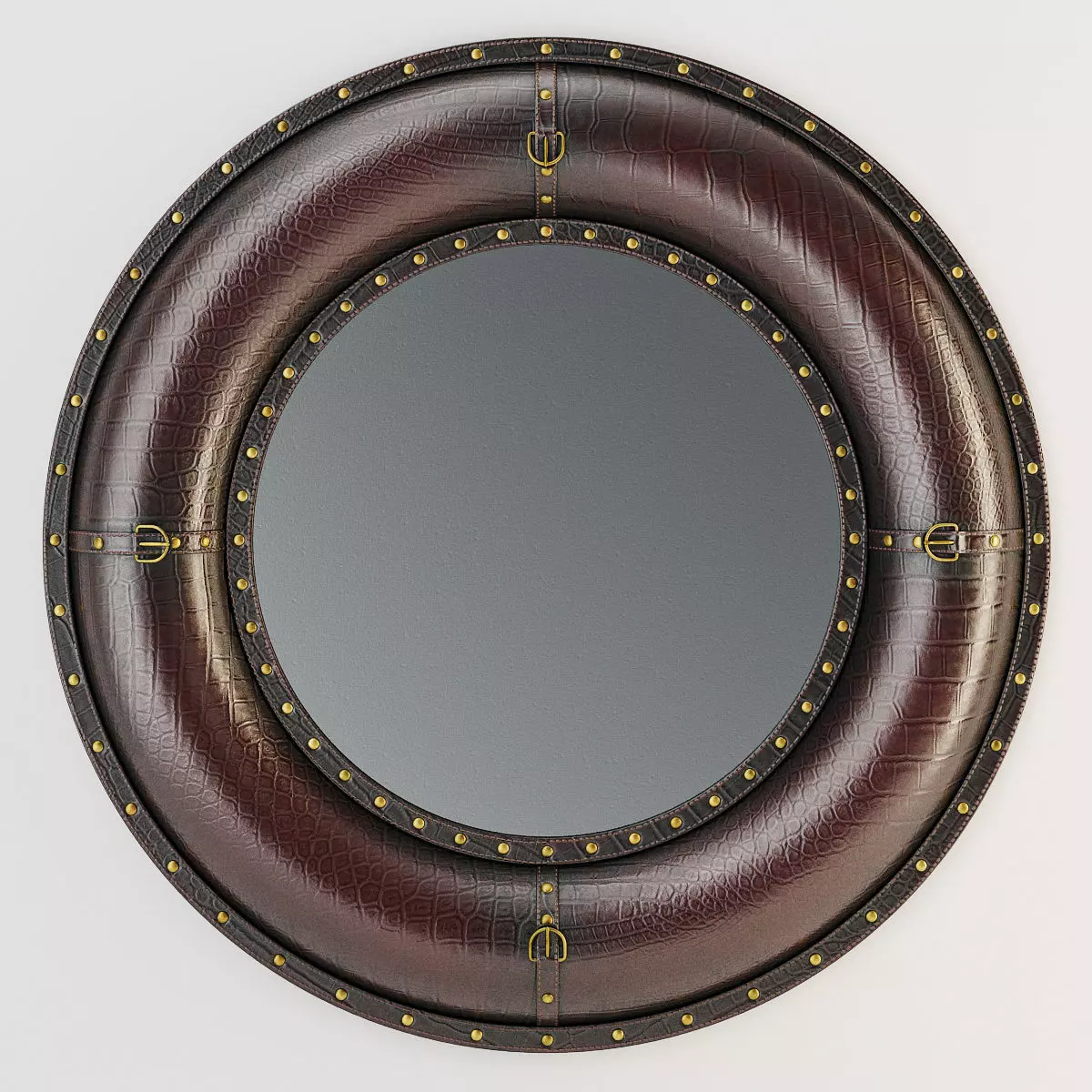 Benzara Leather Wall Mirror 3D model_0