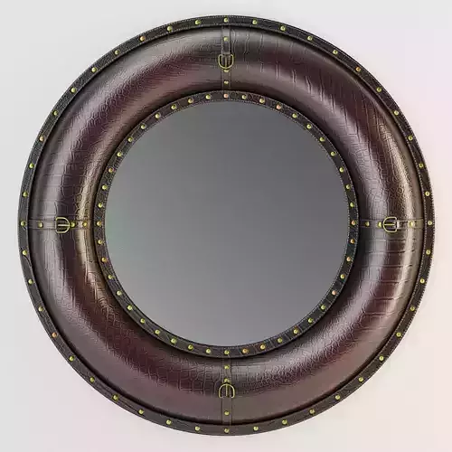 Benzara Leather Wall Mirror