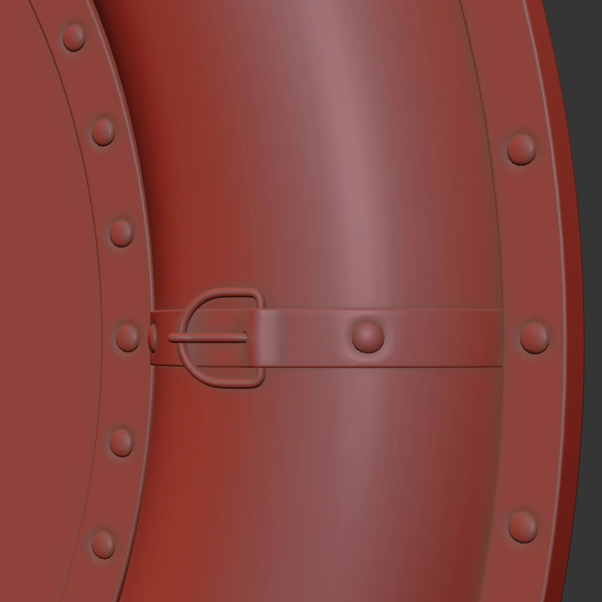 Benzara Leather Wall Mirror 3D model_2