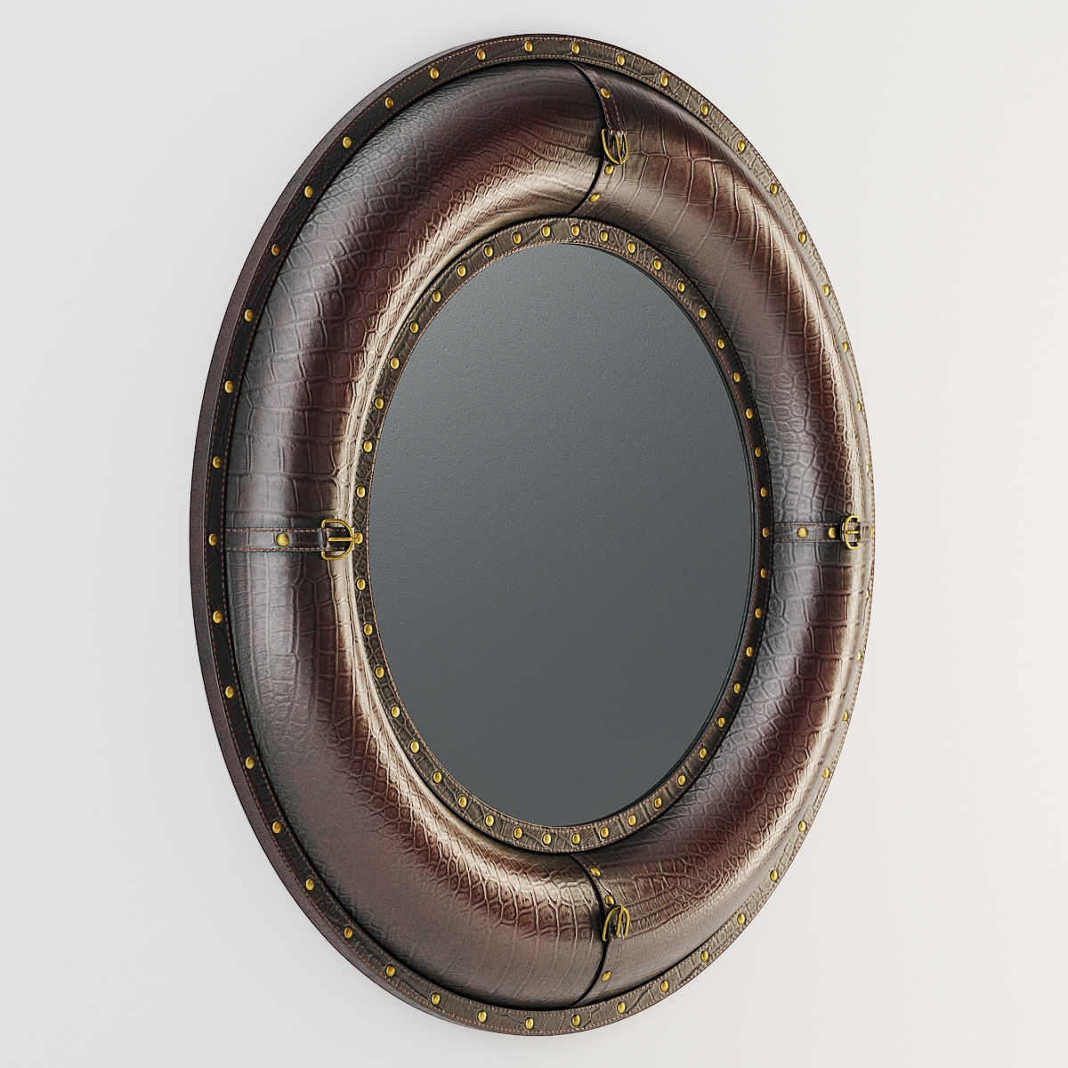 Benzara Leather Wall Mirror 3D model_1