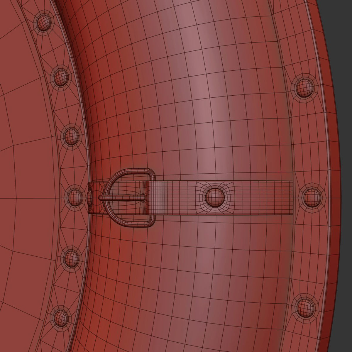 Benzara Leather Wall Mirror 3D model_3