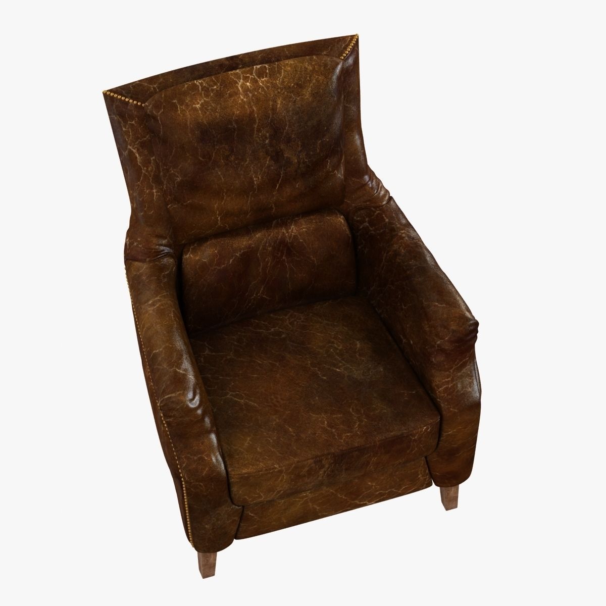 Chelsea Classic Man Room Distressed Cigar Leather Arm Chair 3D model_5