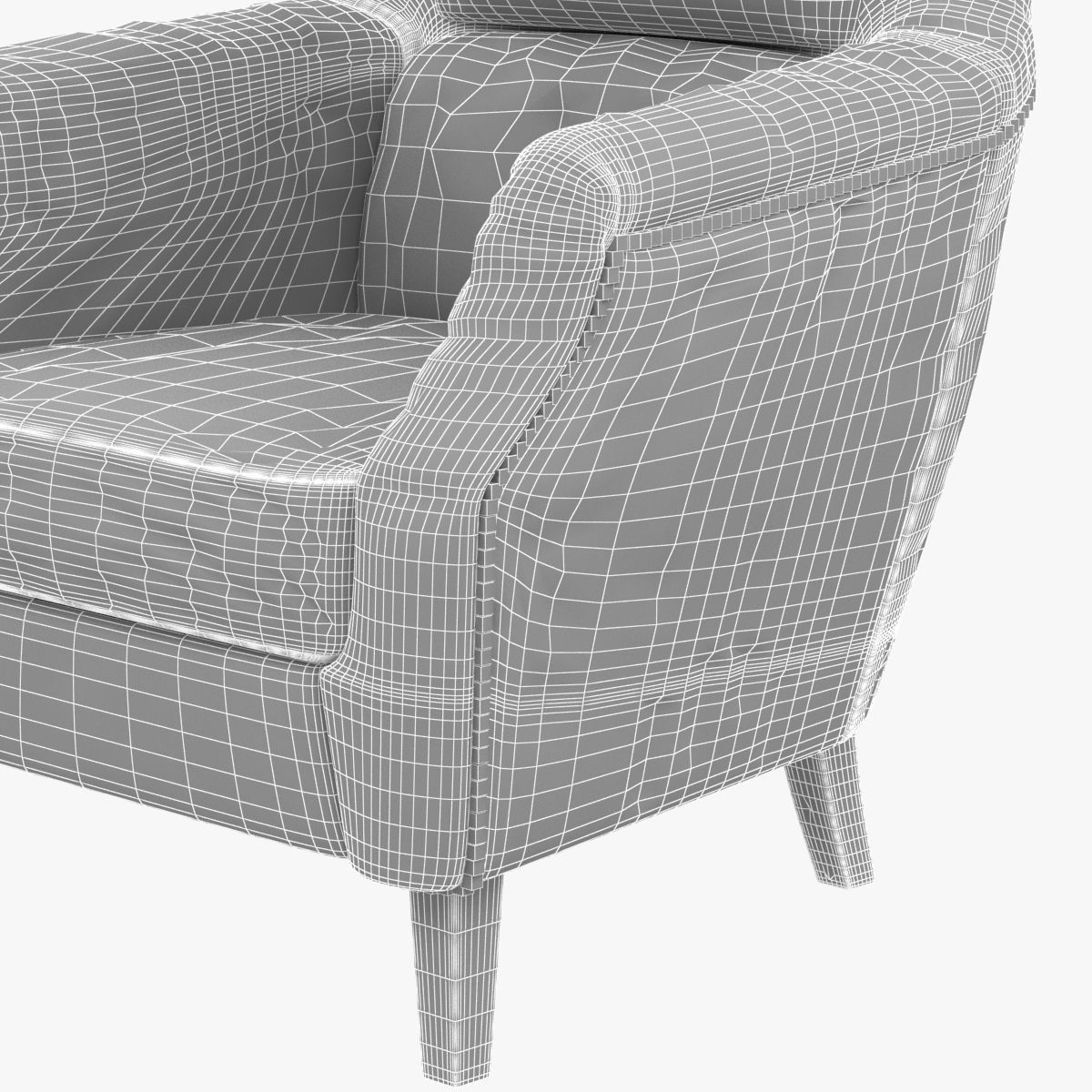 Chelsea Classic Man Room Distressed Cigar Leather Arm Chair 3D model_9