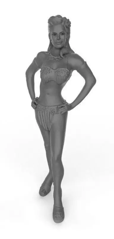 Showgirl woman in bikini 3D print model
